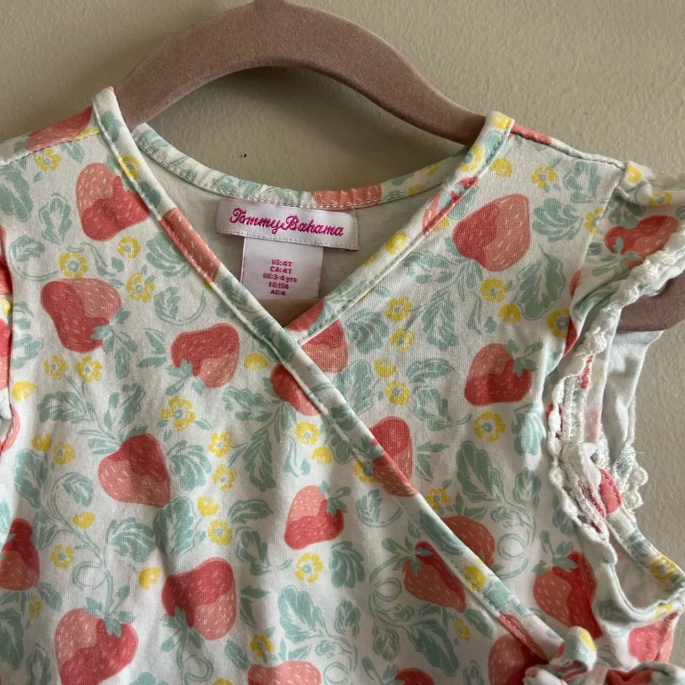 Tommy Bahama Floral Kids Dress with Ruffle Sleeves 4T